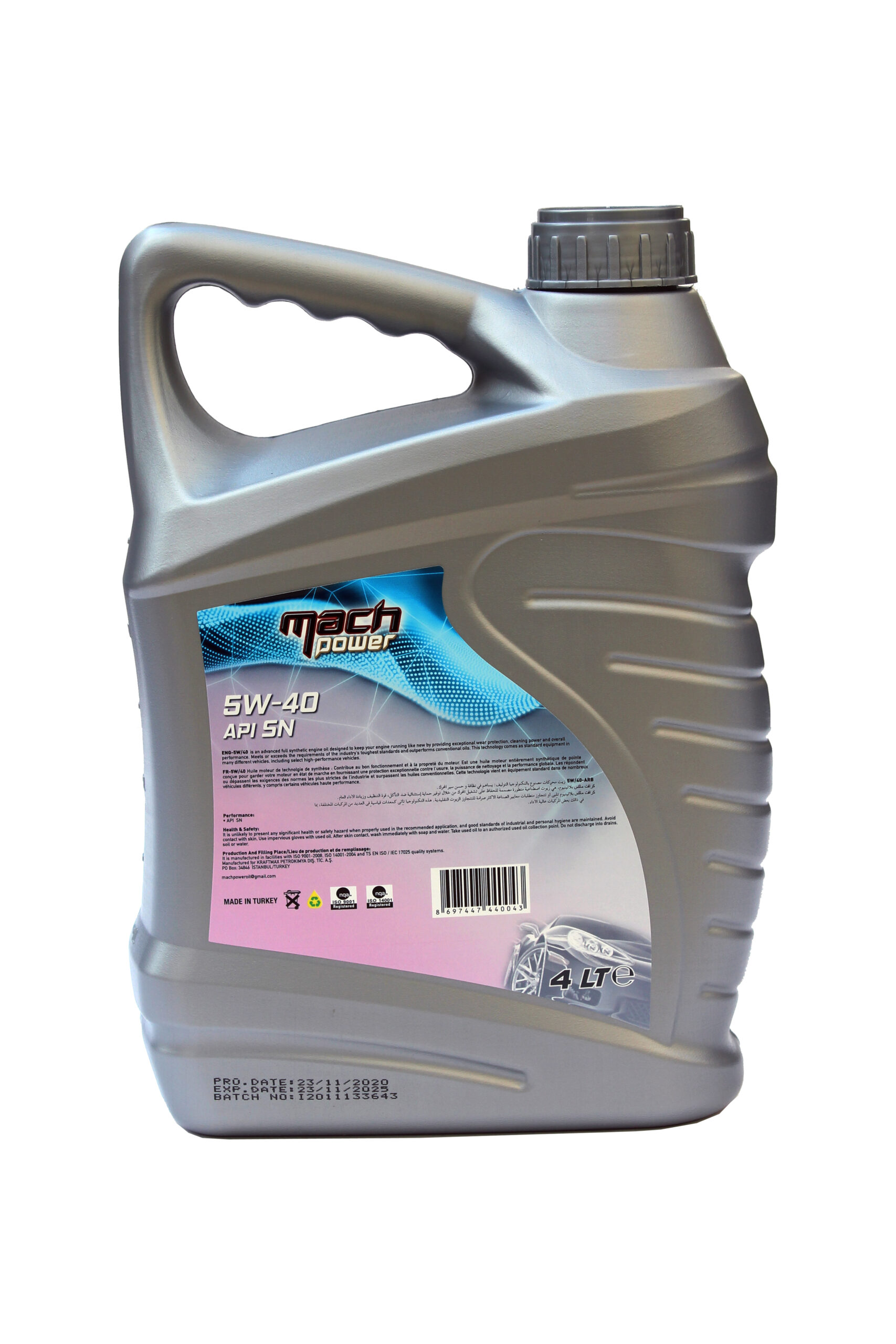 5W40 MACH POWER FULLY SYNTHETIC ENGINE OIL 4L